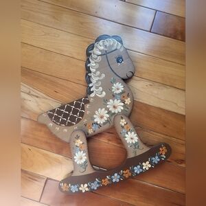 Hand-Painted Wooden Rocking Horse Decor